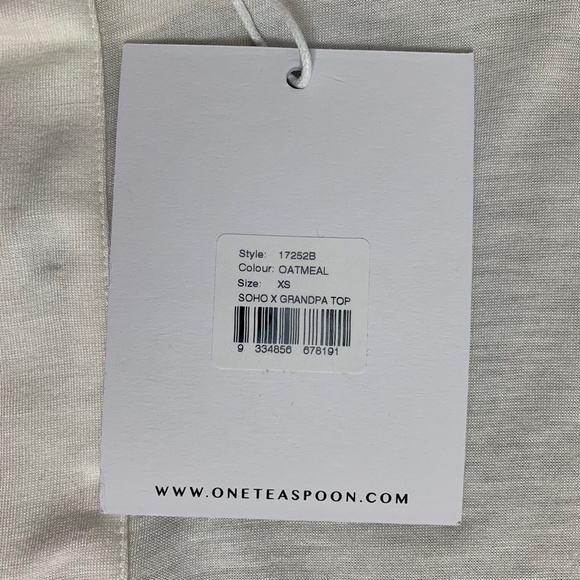 Revolve One Teaspoon Soho Fine Wool Grandpa Top Long Sleeves Ivory Size XS - Picture 12 of 16